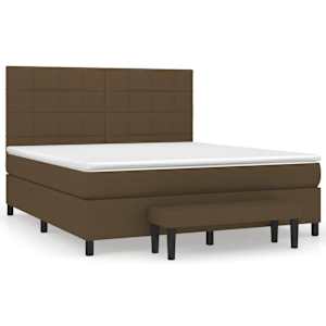 Box spring postel s matrací tmavě hnědá 180x200 cm textil - obrázek 2