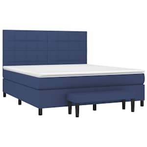 Box spring postel s matrací modrá 180x200 cm textil - obrázek 3