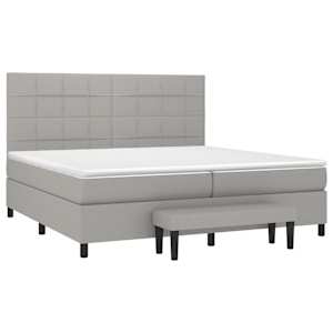 Box spring postel s matrací světle šedá 200 x 200 cm textil - obrázek 3