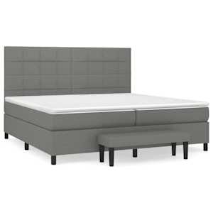 Box spring postel s matrací tmavě šedá 200x200 cm textil - obrázek 2