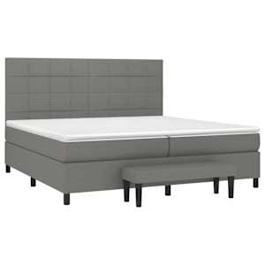 Box spring postel s matrací tmavě šedá 200x200 cm textil - obrázek 3