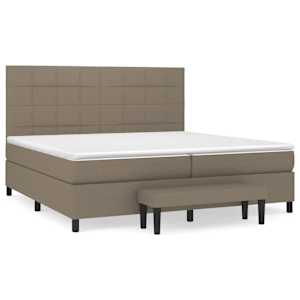 Box spring postel s matrací taupe 200x200 cm textil - obrázek 2
