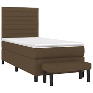 Box spring postel s matrací tmavě hnědá 90x190 cm textil - obrázek 3