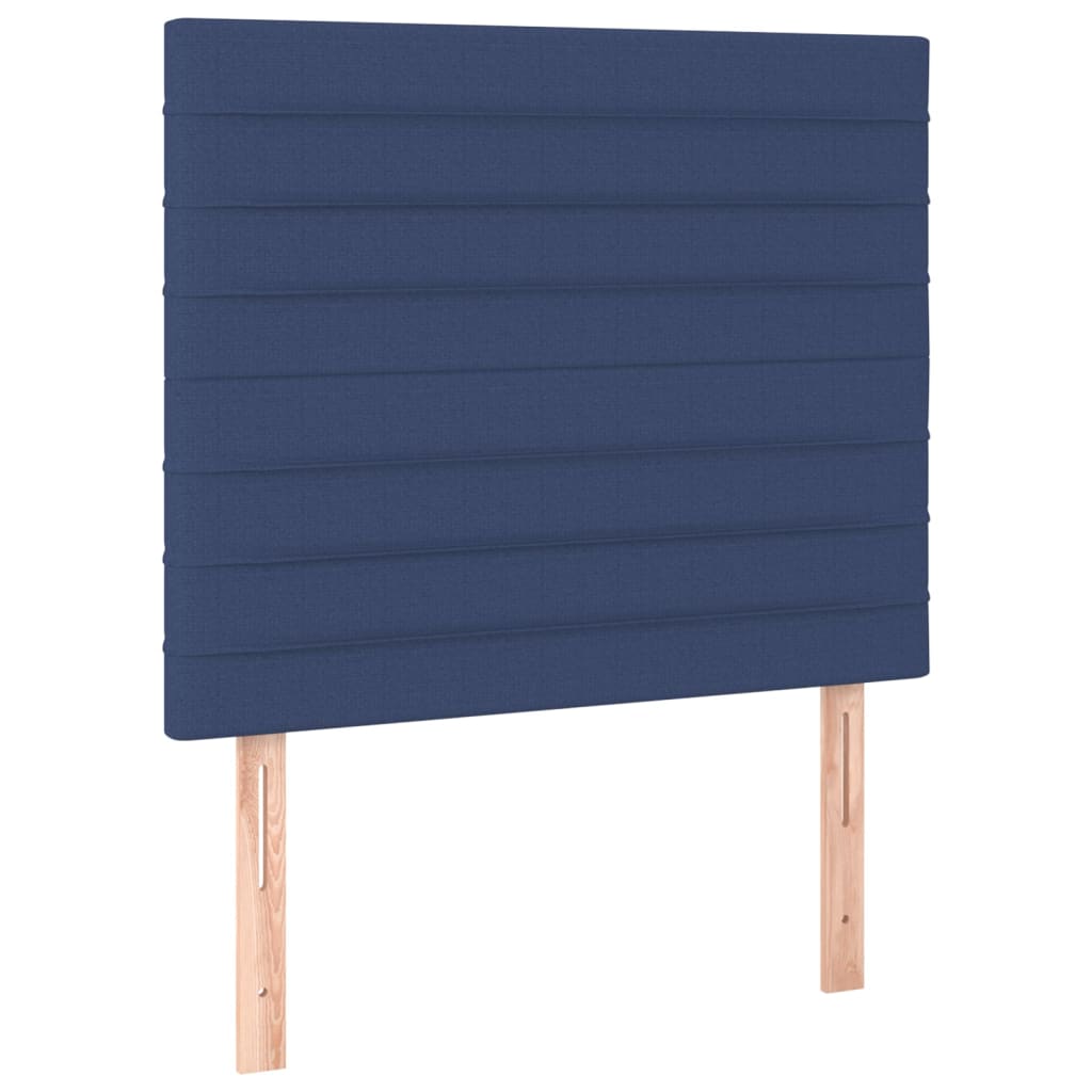 Kék szövet rugós ágy matraccal 100 x 200 cm 
