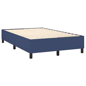 Box spring postelja z vzmetnico moder 120x200 cm blago - slika 4