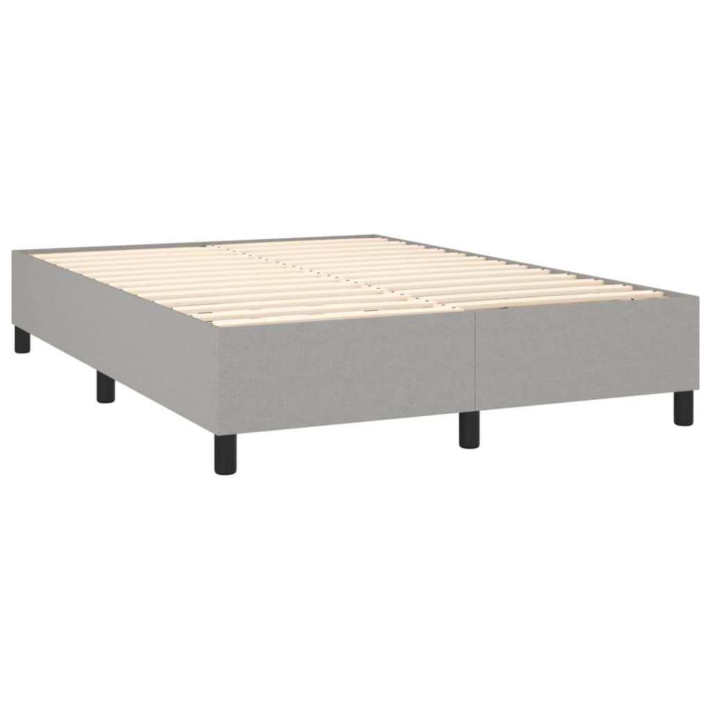 Box spring postel s matrací světle šedá 140 x 190 cm textil