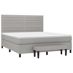 Box spring postel s matrací světle šedá 160 x 200 cm textil - obrázek 3