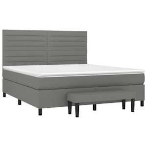 Box spring postel s matrací tmavě šedá 160x200 cm textil - obrázek 3