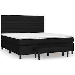 Box spring postel s matrací černá 160x200 cm textil - obrázek 2