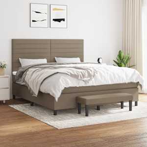 Box spring postelja z vzmetnico taupe 160x200 cm blago