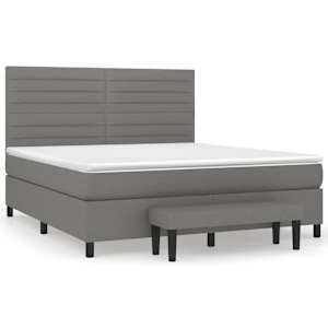 Box spring postel s matrací tmavě šedá 180x200 cm textil - obrázek 2