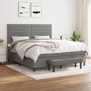 Box spring postel s matrací tmavě šedá 180x200 cm textil - obrázek 1