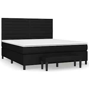 Box spring postel s matrací černá 180x200 cm textil - obrázek 2