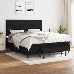 Box spring postel s matrací černá 180x200 cm textil - obrázek 1