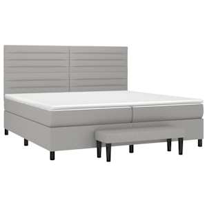 Box spring postel s matrací světle šedá 200 x 200 cm textil - obrázek 3
