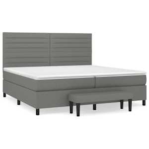 Box spring postel s matrací tmavě šedá 200x200 cm textil - obrázek 2
