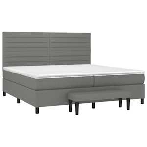 Box spring postel s matrací tmavě šedá 200x200 cm textil - obrázek 3