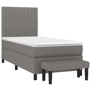 Box spring postel s matrací tmavě šedá 80 x 200 cm textil - obrázek 3