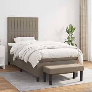 Box spring postel s matrací taupe 80x200 cm textil - obrázek 1