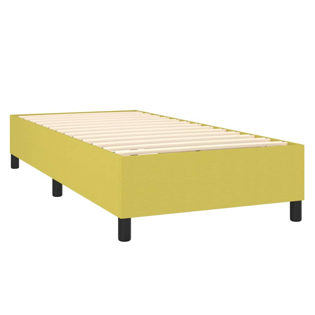Világoszöld szövet rugós ágy matraccal 80 x 200 cm 
