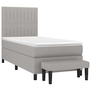 Box spring postel s matrací světle šedá 90x190 cm textil - obrázek 3