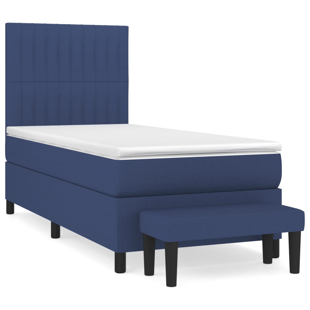 Thumbnail - vidaXL Boxspringbett mit Matratze Blau 90x190 cm Stoff