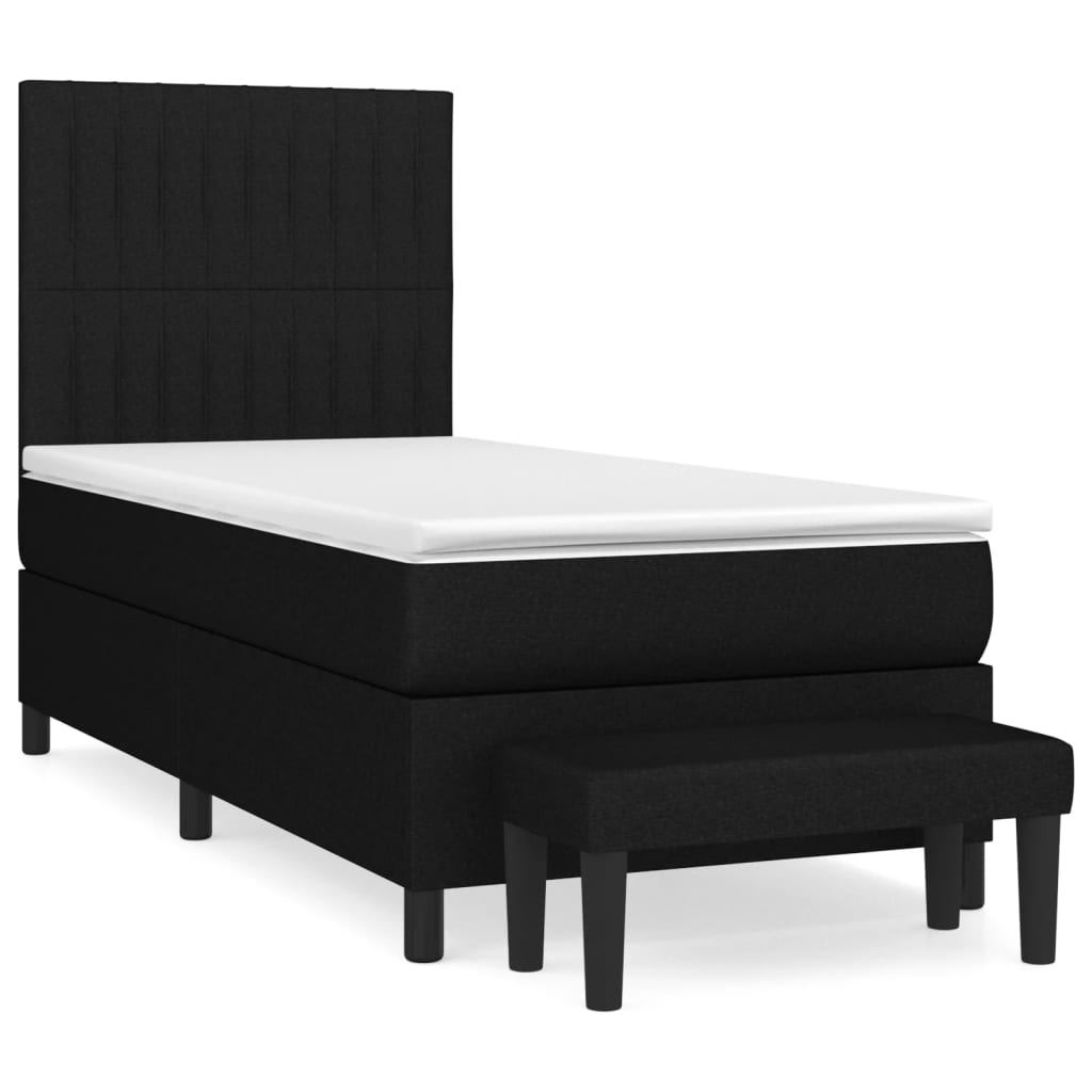 Thumbnail - vidaXL Boxspringbett mit Matratze Schwarz 100x200 cm Stoff