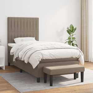 Box spring postel s matrací taupe 100 x 200 cm textil - obrázek 1