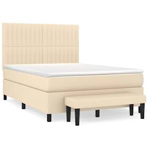 Box spring postel s matrací krémová 140x190 cm textil - obrázek 2