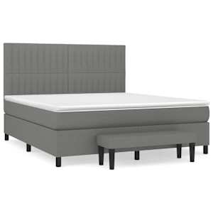 Box spring postel s matrací tmavě šedá 160x200 cm textil - obrázek 2