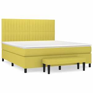 Box spring postel s matrací světle zelená 160 x 200 cm textil - obrázek 2