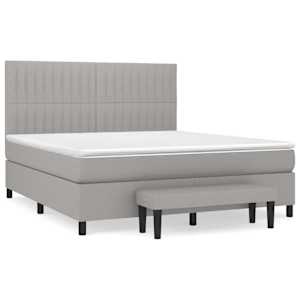 Box spring postel s matrací světle šedá 180 x 200 cm textil - obrázek 2