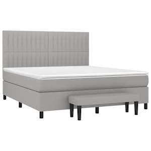 Box spring postel s matrací světle šedá 180 x 200 cm textil - obrázek 3
