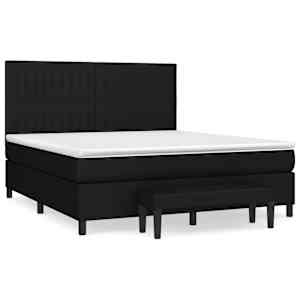 Box spring postel s matrací černá 180x200 cm textil - obrázek 2