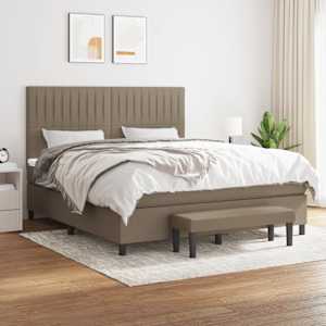 Box spring postel s matrací taupe 180x200 cm textil - obrázek 1
