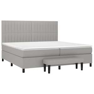 Box spring postel s matrací světle šedá 200 x 200 cm textil - obrázek 3