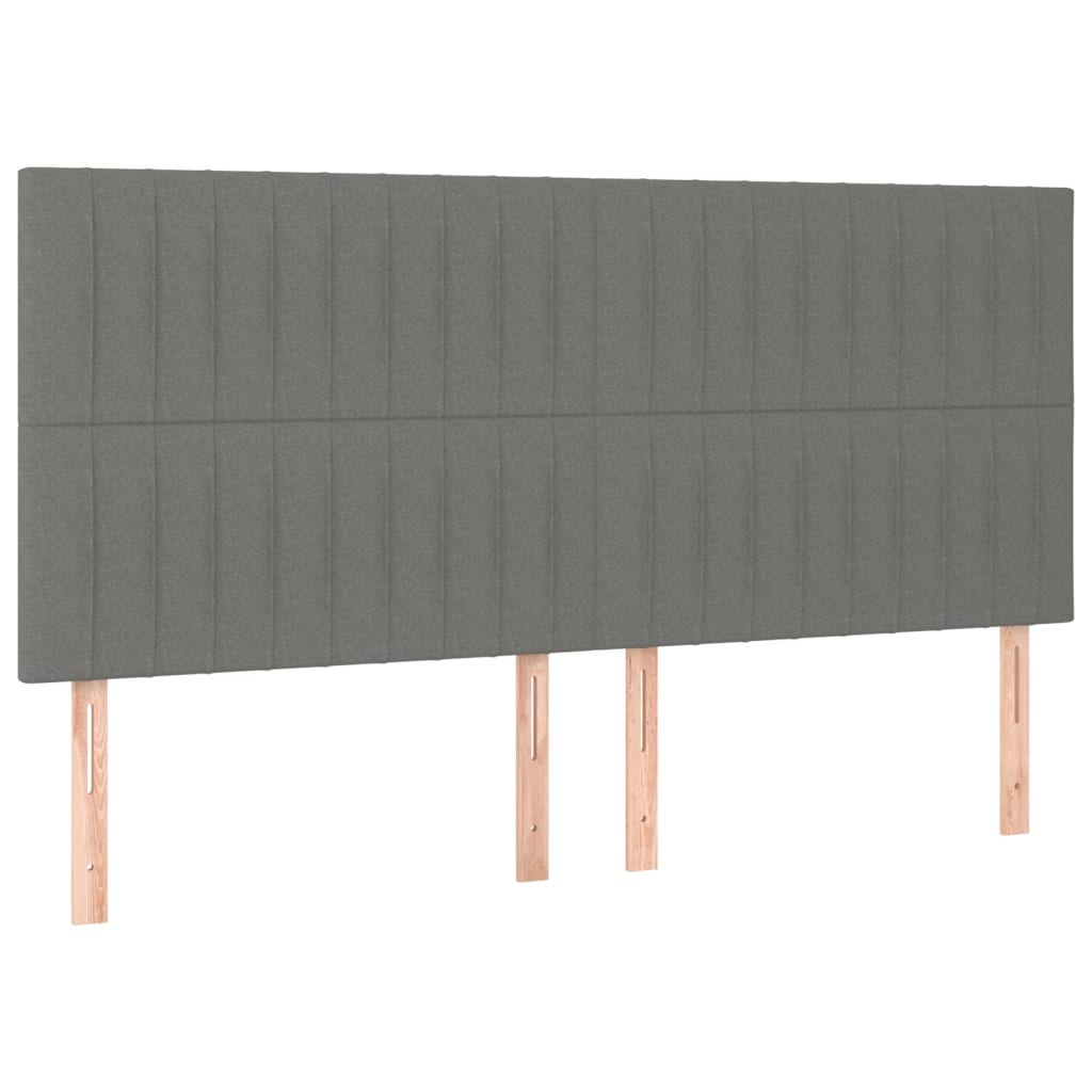 Box spring postelja z vzmetnico temno siva 200x200 cm blago