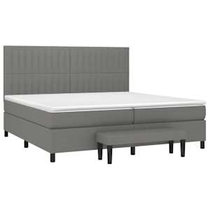 Box spring postel s matrací tmavě šedá 200x200 cm textil - obrázek 3
