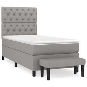 Box spring postel s matrací světle šedá 80 x 200 cm textil - obrázek 2