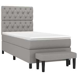 Box spring postel s matrací světle šedá 80 x 200 cm textil - obrázek 3