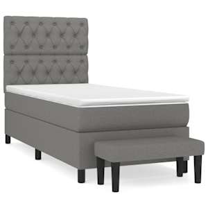 Box spring postel s matrací tmavě šedá 80 x 200 cm textil - obrázek 2