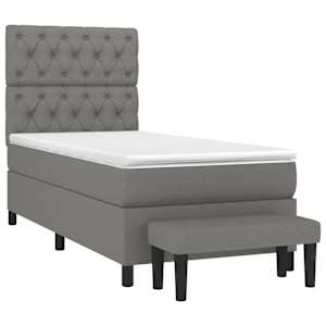 Box spring postel s matrací tmavě šedá 80 x 200 cm textil - obrázek 3