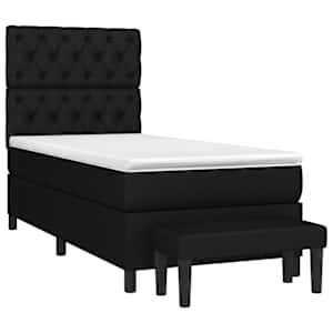 Box spring postel s matrací černá 80 x 200 cm textil - obrázek 3