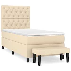 Box spring postel s matrací krémová 80 x 200 cm textil - obrázek 2