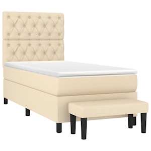 Box spring postel s matrací krémová 80 x 200 cm textil - obrázek 3