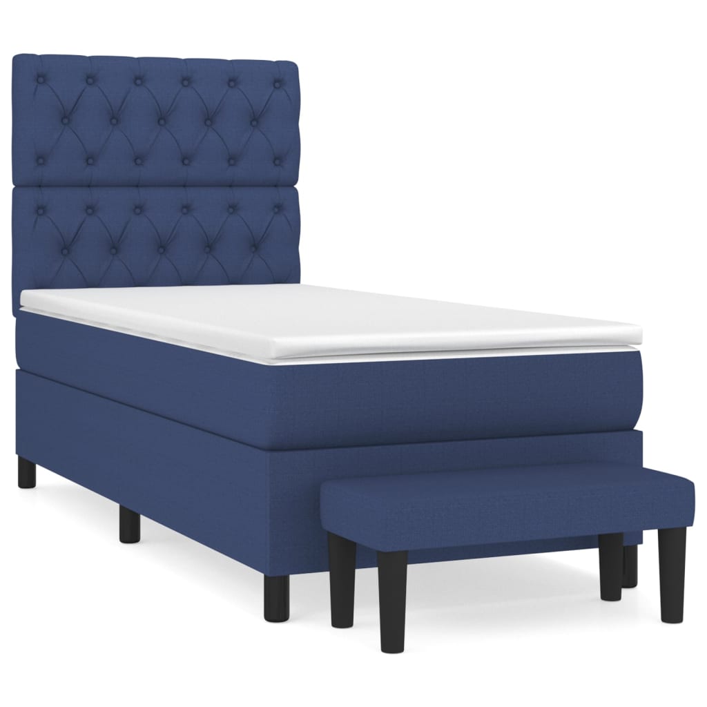 vidaXL Box spring postel s matrací modrá 80x200 cm textil