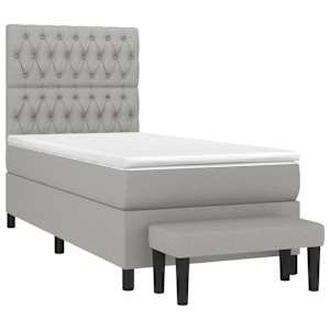 Box spring postel s matrací světle šedá 90x190 cm textil - obrázek 3