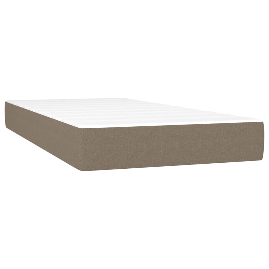 tópszínű szövet rugós ágy matraccal 90 x 190 cm