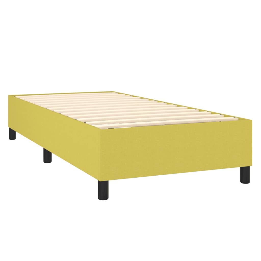 Világoszöld szövet rugós ágy matraccal 90 x 200 cm 