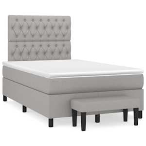 Box spring postel s matrací světle šedá 120 x 200 cm textil - obrázek 2